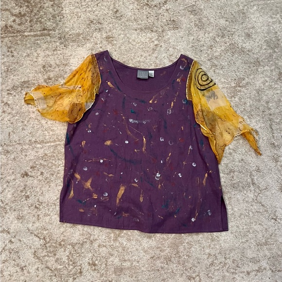 Rabbit designs Size 14. Hand painted. One of a kind top. - Picture 2 of 8
